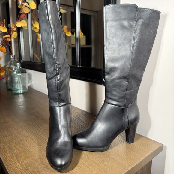 White Mountain Black Heeled Knee-High Boots – Never Worn - Picture 4 of 16